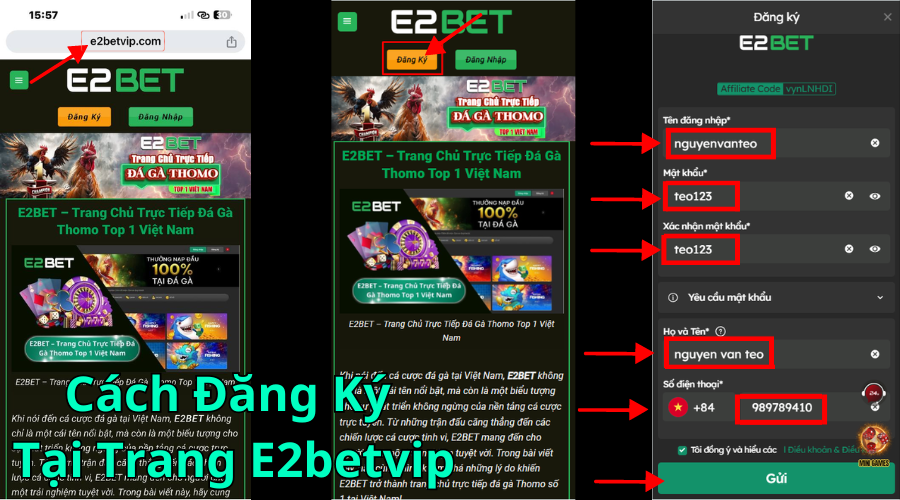 Cách Đăng Ký Tại Trang E2betvip